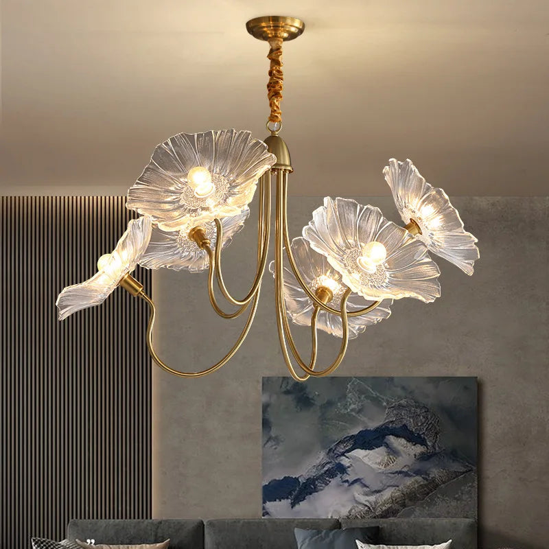 6 White Morning Glory Pendant Lamp