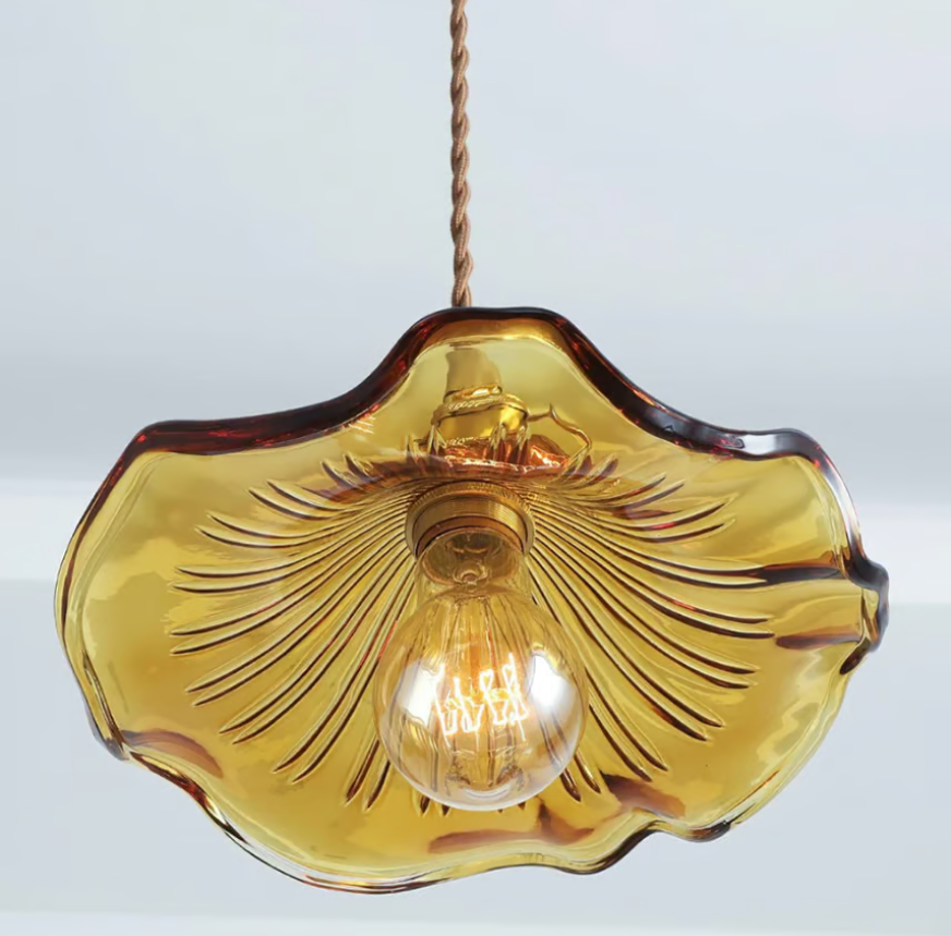 Honey Hibiscus Flower Pendant Lamp