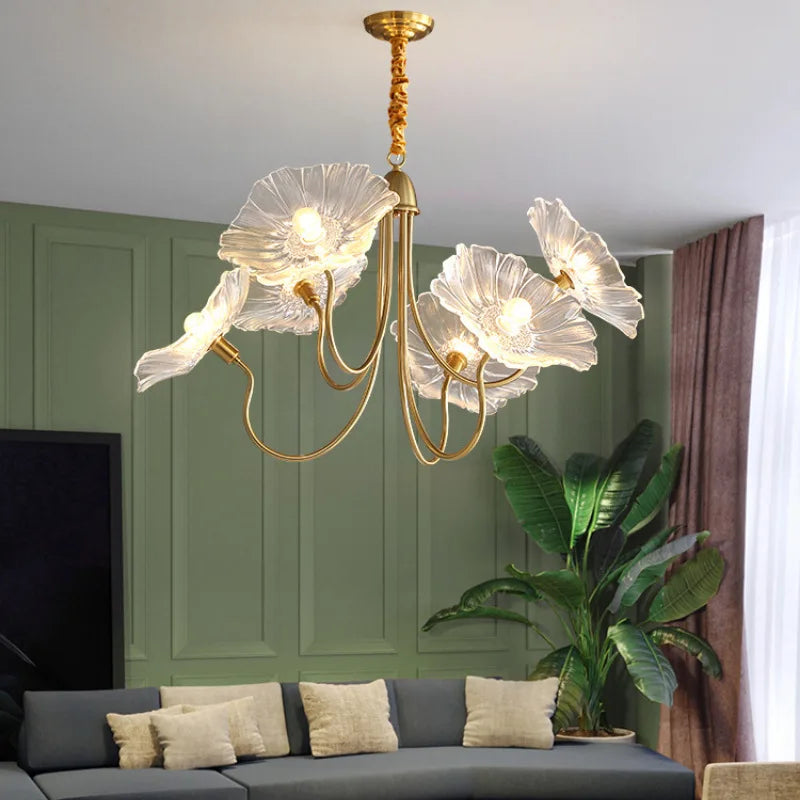 6 White Morning Glory Pendant Lamp