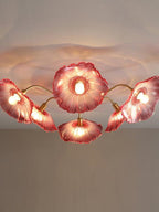 6 Pink Morning Glory Pendant Lamp