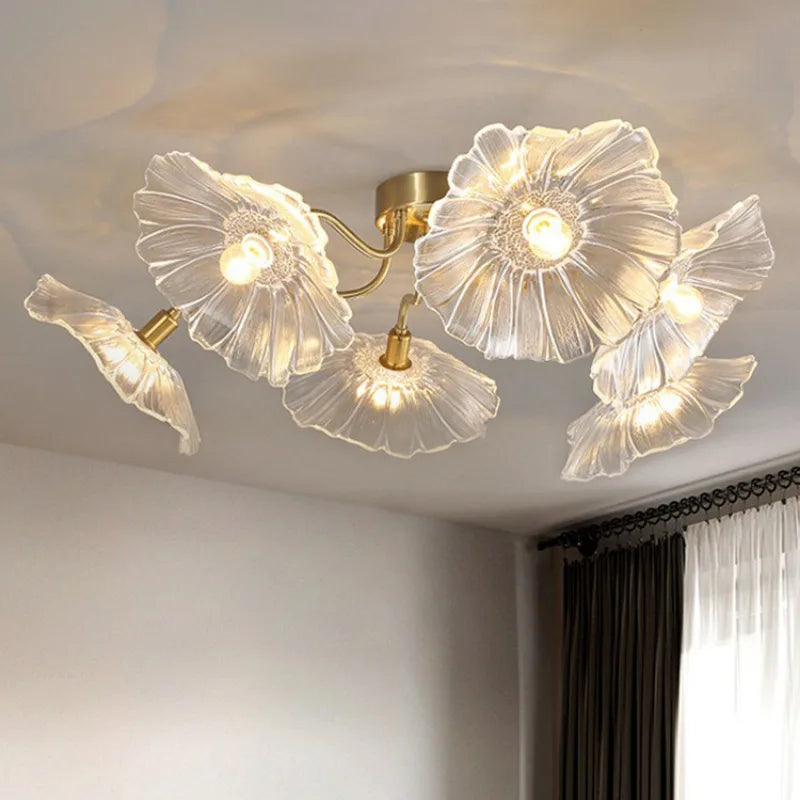 6 White Morning Glory Pendant Lamp