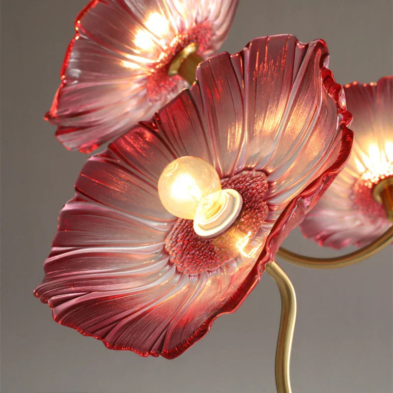 3 Pink Morning Glory Pendant Lamp