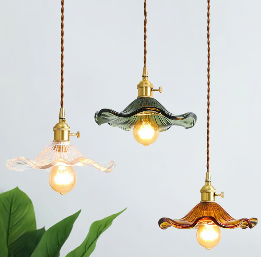 Honey Hibiscus Flower Pendant Lamp