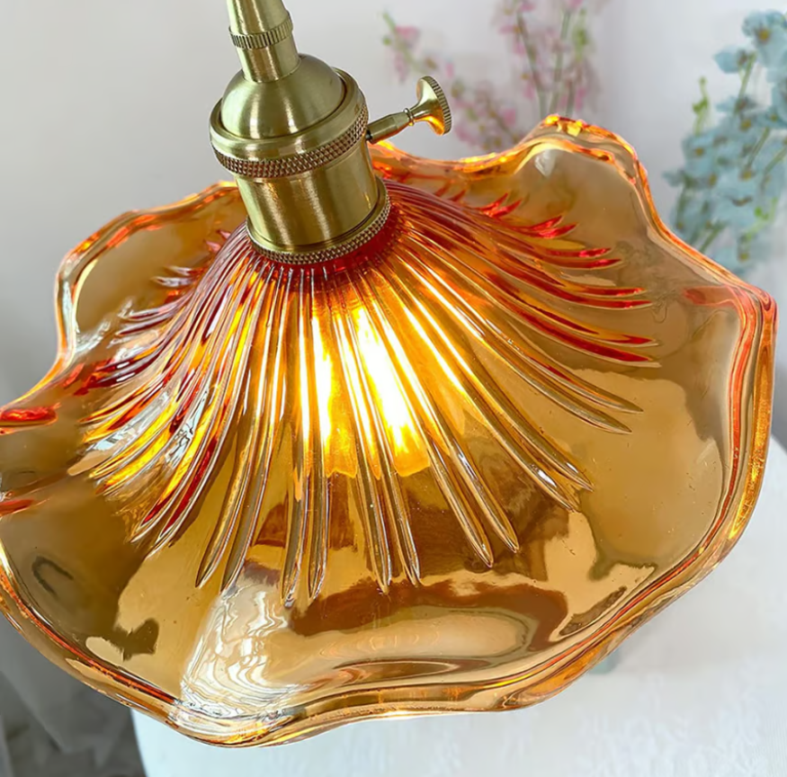 Honey Hibiscus Flower Pendant Lamp