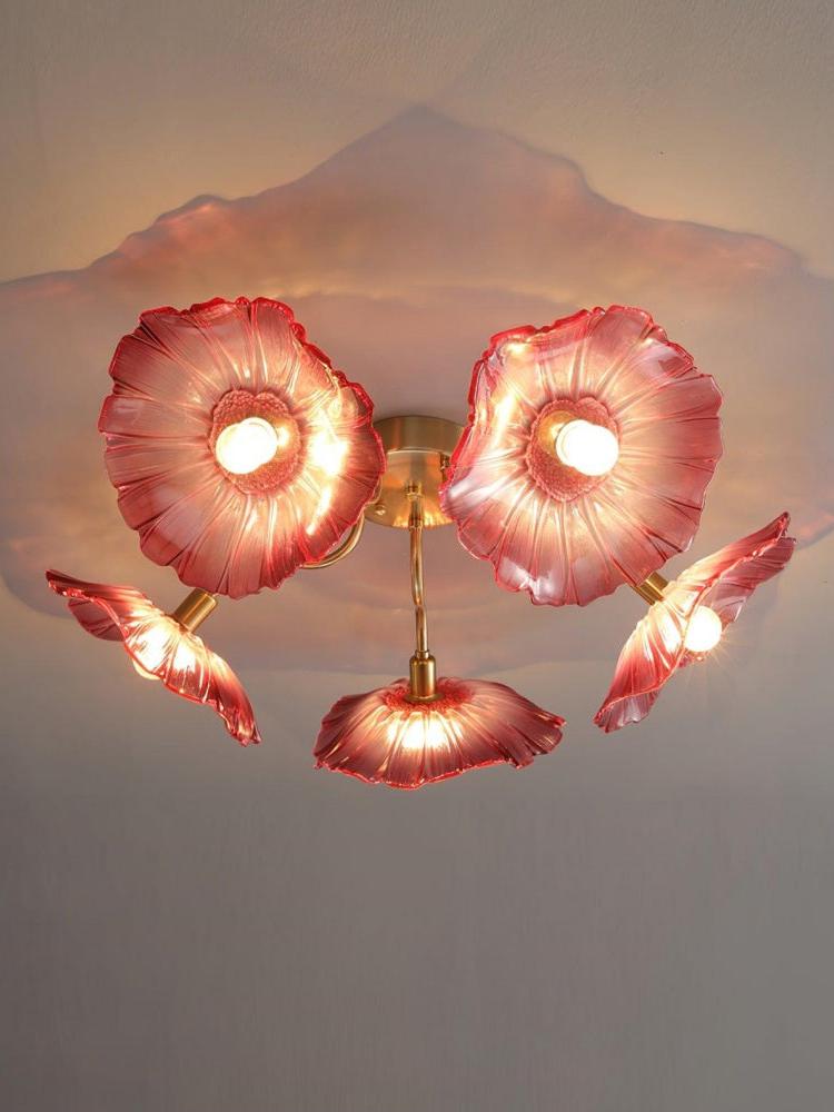 5 Pink Morning Glory Pendant Lamp