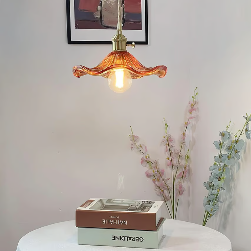 Honey Hibiscus Flower Pendant Lamp